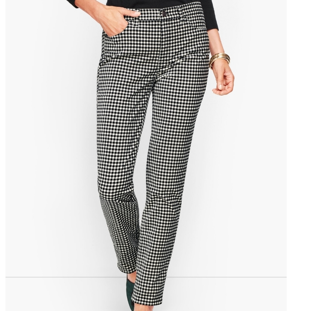 Talbots VELVETEEN STRAIGHT LEG PANTS -‎ GINGHAM